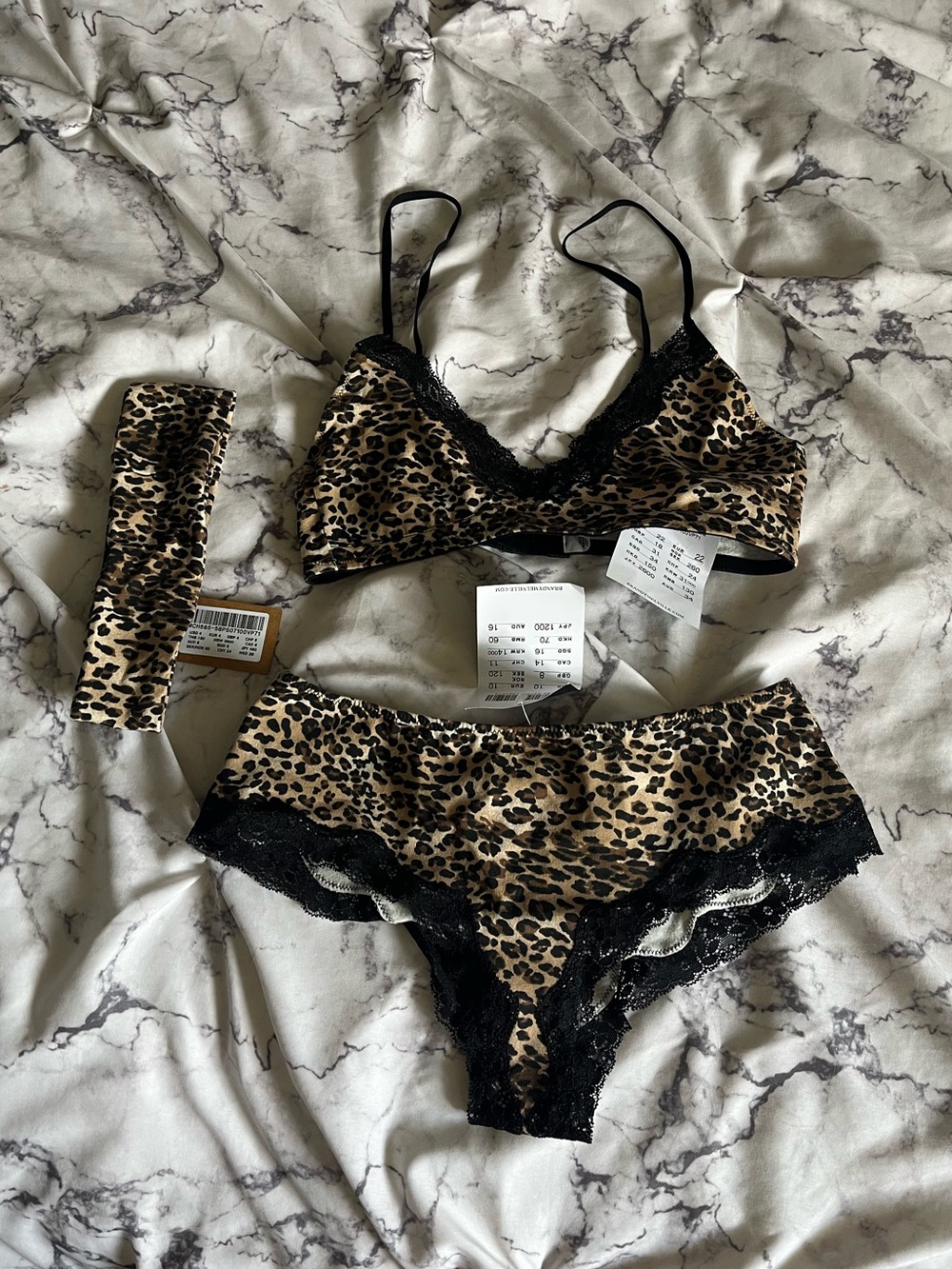 Brandy Melville Leopard Lace Lingerie Set